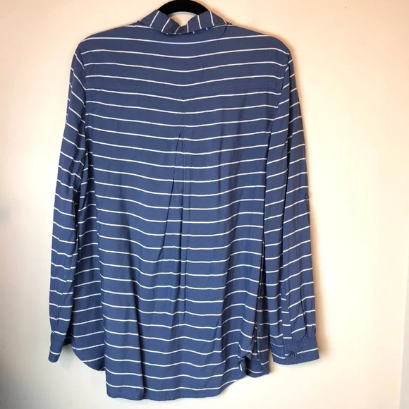 BeachLunchLounge | Striped Button Down Blue Medium - Picture 5 of 5